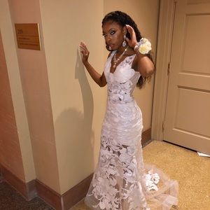 White Lace Prom Dress